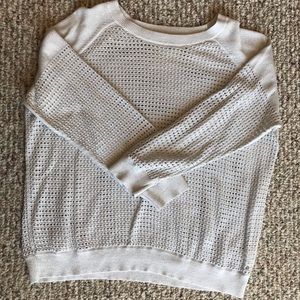 Express White/Silver Short Sweater Size L #214